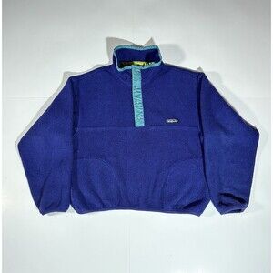 Vintage Patagonia Synchilla Snap T Fleece Pullover Purple Kids Sz 12 Jamaica Y2K